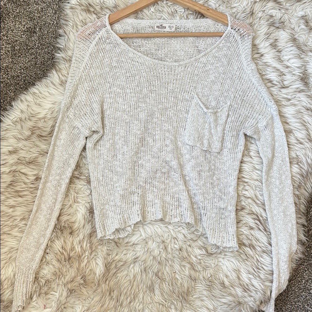 White Open Knit Sweater
